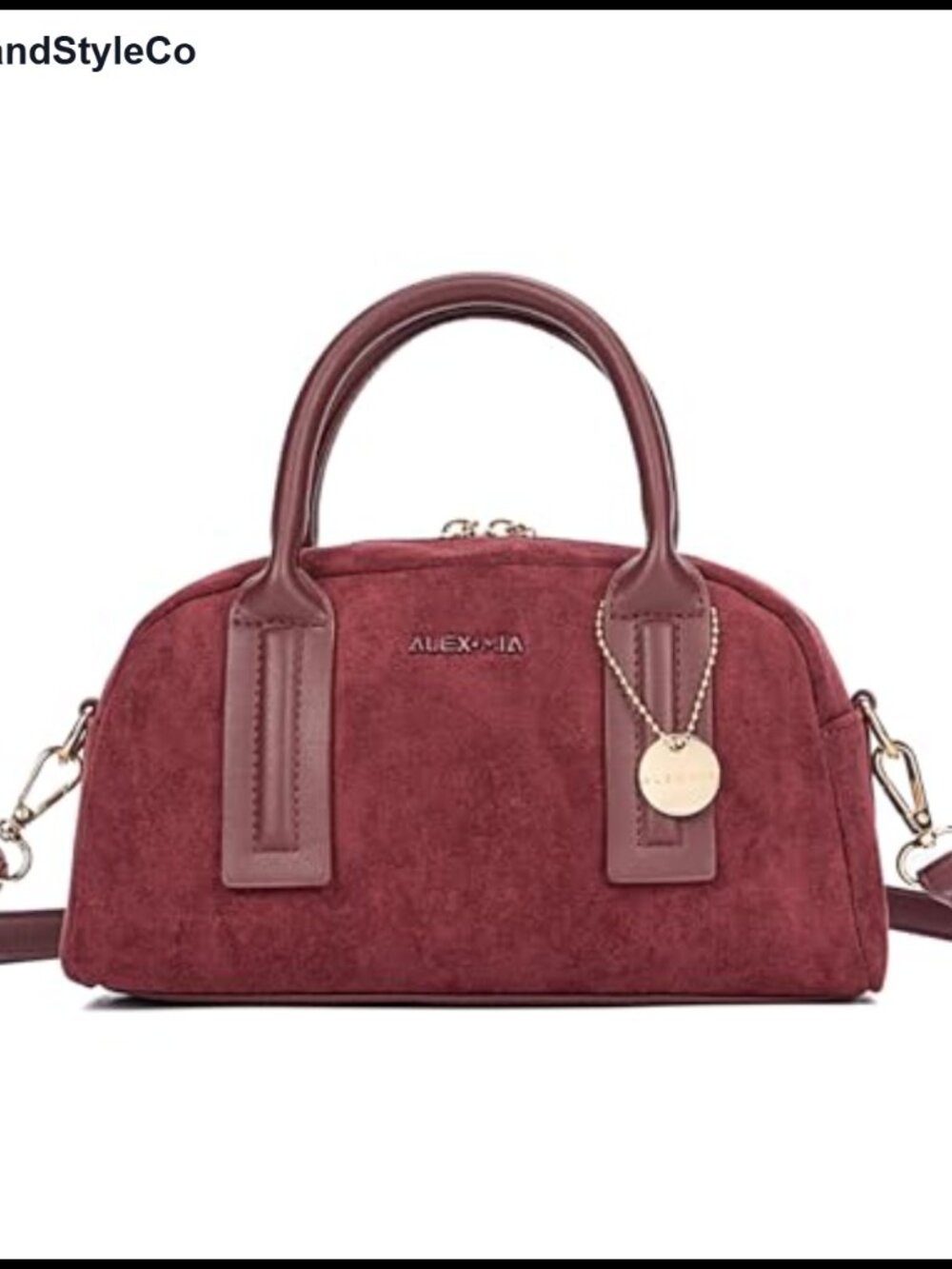 Small Suede Crossbody Bag Top Handle Adjustable Strap Everyday Purse